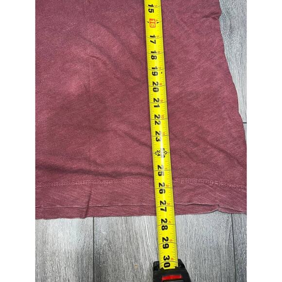 We The Free Y2K Oversized Free people Riley Tee burgundy Medium A004012 - Picture 6 of 6